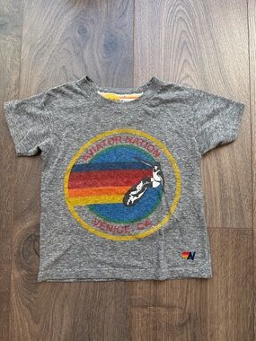 Aviator Nation Kids Heather Gray Venice CA Surf Graphic Tee
